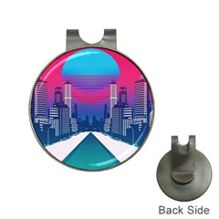 Retro Cityscape Artist Artwork Digital Art Hat Clips With Golf Markers by Salman4z