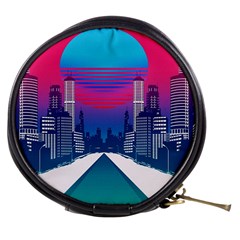 Retro Cityscape Artist Artwork Digital Art Mini Makeup Bag by Salman4z