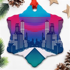 Retro Cityscape Artist Artwork Digital Art Ornament (snowflake) by Salman4z