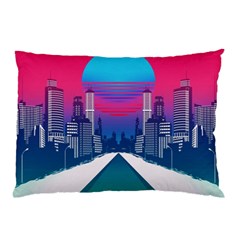 Retro Cityscape Artist Artwork Digital Art Pillow Case (two Sides) by Salman4z