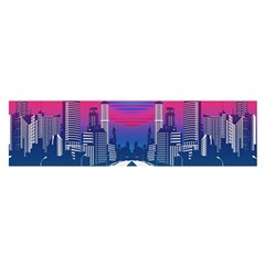 Retro Cityscape Artist Artwork Digital Art Oblong Satin Scarf (16  X 60 ) by Salman4z