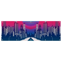 Retro Cityscape Artist Artwork Digital Art Banner And Sign 12  X 4  by Salman4z