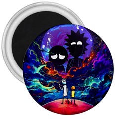 Rick And Morty In Outer Space 3  Magnets by Salman4z