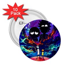 Rick And Morty In Outer Space 2 25  Buttons (10 Pack)  by Salman4z