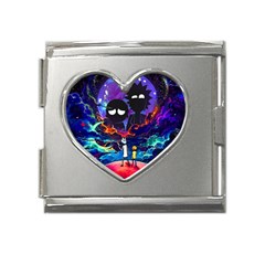 Rick And Morty In Outer Space Mega Link Heart Italian Charm (18mm) by Salman4z