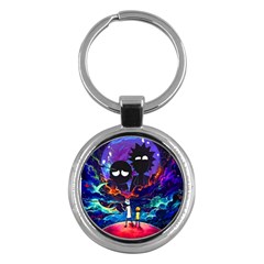 Rick And Morty In Outer Space Key Chain (round) by Salman4z