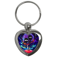 Rick And Morty In Outer Space Key Chain (heart) by Salman4z