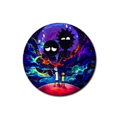 Rick And Morty In Outer Space Rubber Coaster (round) by Salman4z