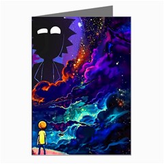 Rick And Morty In Outer Space Greeting Cards (pkg Of 8) by Salman4z