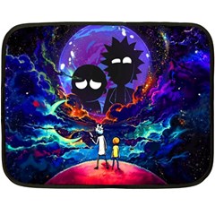 Rick And Morty In Outer Space Fleece Blanket (mini) by Salman4z