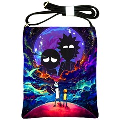 Rick And Morty In Outer Space Shoulder Sling Bag by Salman4z