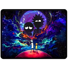 Rick And Morty In Outer Space Fleece Blanket (large) by Salman4z