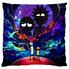 Rick And Morty In Outer Space Large Cushion Case (two Sides) by Salman4z