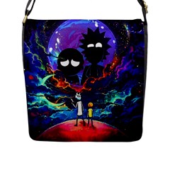 Rick And Morty In Outer Space Flap Closure Messenger Bag (l) by Salman4z