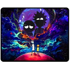 Rick And Morty In Outer Space Two Sides Fleece Blanket (medium) by Salman4z