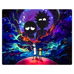 Rick And Morty In Outer Space Two Sides Premium Plush Fleece Blanket (medium) by Salman4z