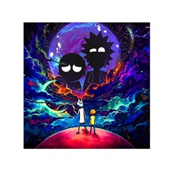 Rick And Morty In Outer Space Square Satin Scarf (30  X 30 ) by Salman4z