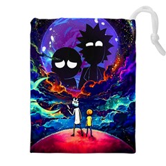 Rick And Morty In Outer Space Drawstring Pouch (5xl) by Salman4z