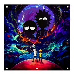 Rick And Morty In Outer Space Banner And Sign 4  X 4  by Salman4z