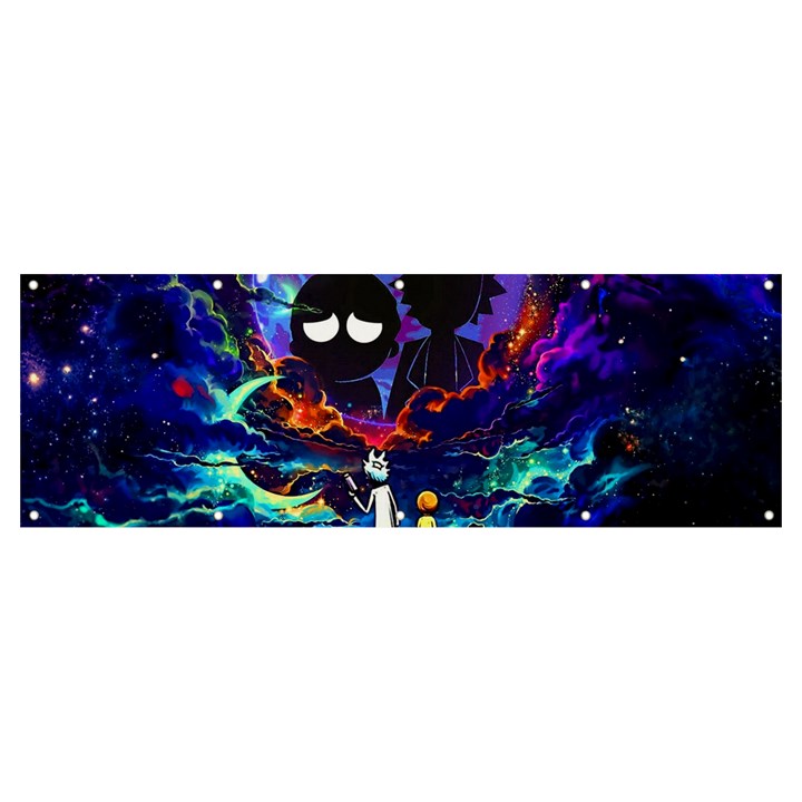 Rick And Morty In Outer Space Banner and Sign 12  x 4 