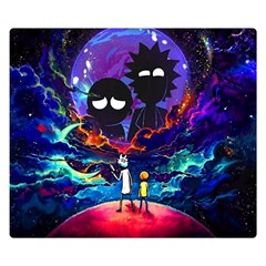 Rick And Morty In Outer Space Premium Plush Fleece Blanket (small) by Salman4z