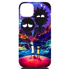 Rick And Morty In Outer Space Iphone 14 Plus Black Uv Print Case by Salman4z