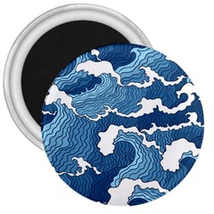 Waves Aesthetics Illustration Japanese 3  Magnets