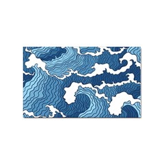 Waves Aesthetics Illustration Japanese Sticker (rectangular)