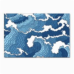 Waves Aesthetics Illustration Japanese Postcard 4 x 6  (pkg Of 10)