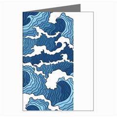 Waves Aesthetics Illustration Japanese Greeting Cards (pkg Of 8)