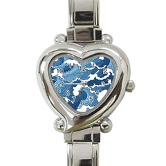 Waves Aesthetics Illustration Japanese Heart Italian Charm Watch