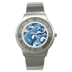 Waves Aesthetics Illustration Japanese Stainless Steel Watch