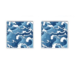 Waves Aesthetics Illustration Japanese Cufflinks (Square)