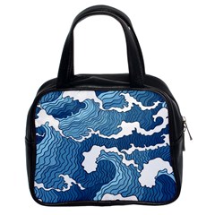 Waves Aesthetics Illustration Japanese Classic Handbag (Two Sides)