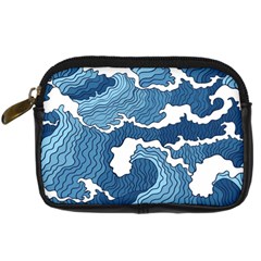 Waves Aesthetics Illustration Japanese Digital Camera Leather Case