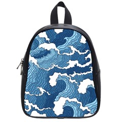 Waves Aesthetics Illustration Japanese School Bag (Small)