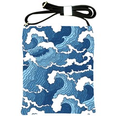 Waves Aesthetics Illustration Japanese Shoulder Sling Bag