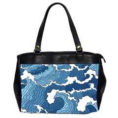 Waves Aesthetics Illustration Japanese Oversize Office Handbag (2 Sides) by Salman4z