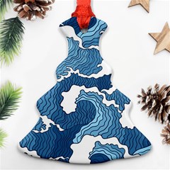 Waves Aesthetics Illustration Japanese Ornament (christmas Tree) 