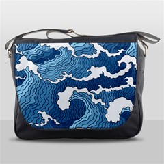 Waves Aesthetics Illustration Japanese Messenger Bag