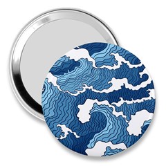 Waves Aesthetics Illustration Japanese 3  Handbag Mirrors