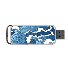 Waves Aesthetics Illustration Japanese Portable Usb Flash (two Sides) by Salman4z