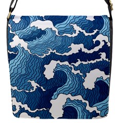 Waves Aesthetics Illustration Japanese Flap Closure Messenger Bag (S)