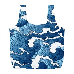 Waves Aesthetics Illustration Japanese Full Print Recycle Bag (L)