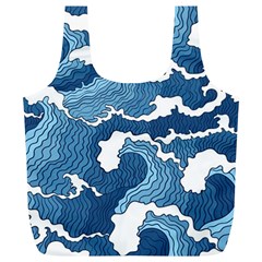 Waves Aesthetics Illustration Japanese Full Print Recycle Bag (XL)