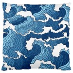 Waves Aesthetics Illustration Japanese Large Premium Plush Fleece Cushion Case (Two Sides) Front