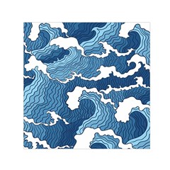 Waves Aesthetics Illustration Japanese Square Satin Scarf (30  X 30 ) by Salman4z