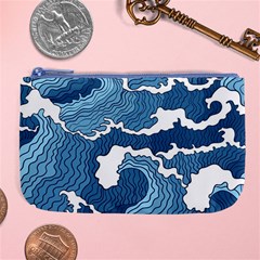 Waves Aesthetics Illustration Japanese Large Coin Purse by Salman4z