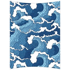 Waves Aesthetics Illustration Japanese Back Support Cushion by Salman4z