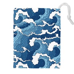 Waves Aesthetics Illustration Japanese Drawstring Pouch (5XL)